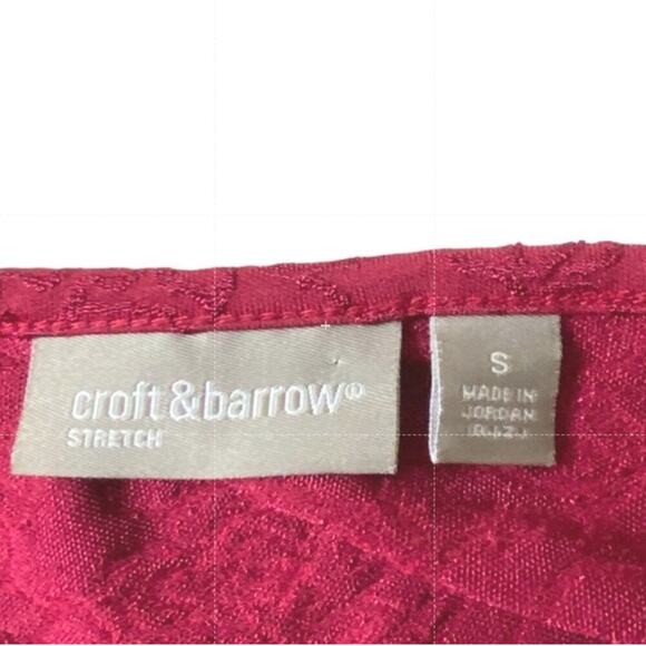 Croft & Barrow Top Women's Size Small Long Sleeve Round Neck Stretch Maroon - Picture 5 of 6